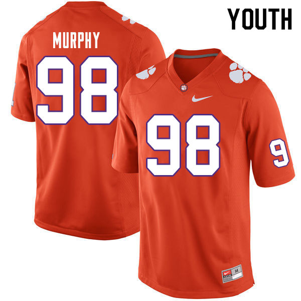 Youth #98 Myles Murphy Clemson Tigers College Football Jerseys Sale-Orange